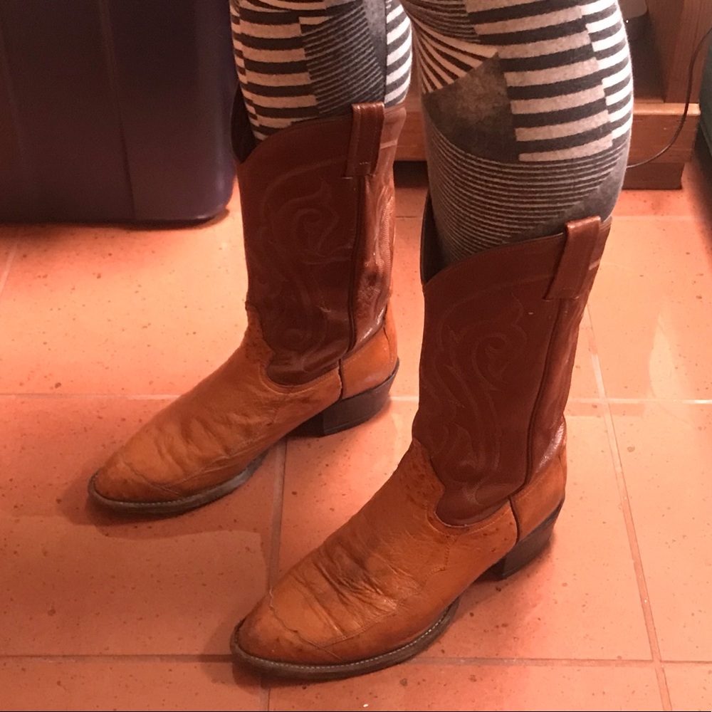 Tony Lama ostrich cowboy boots
